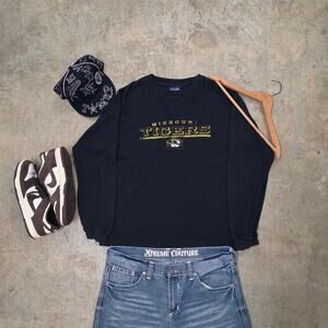 Y2K Thermal Waffle Print Mizzou Long Sleeve